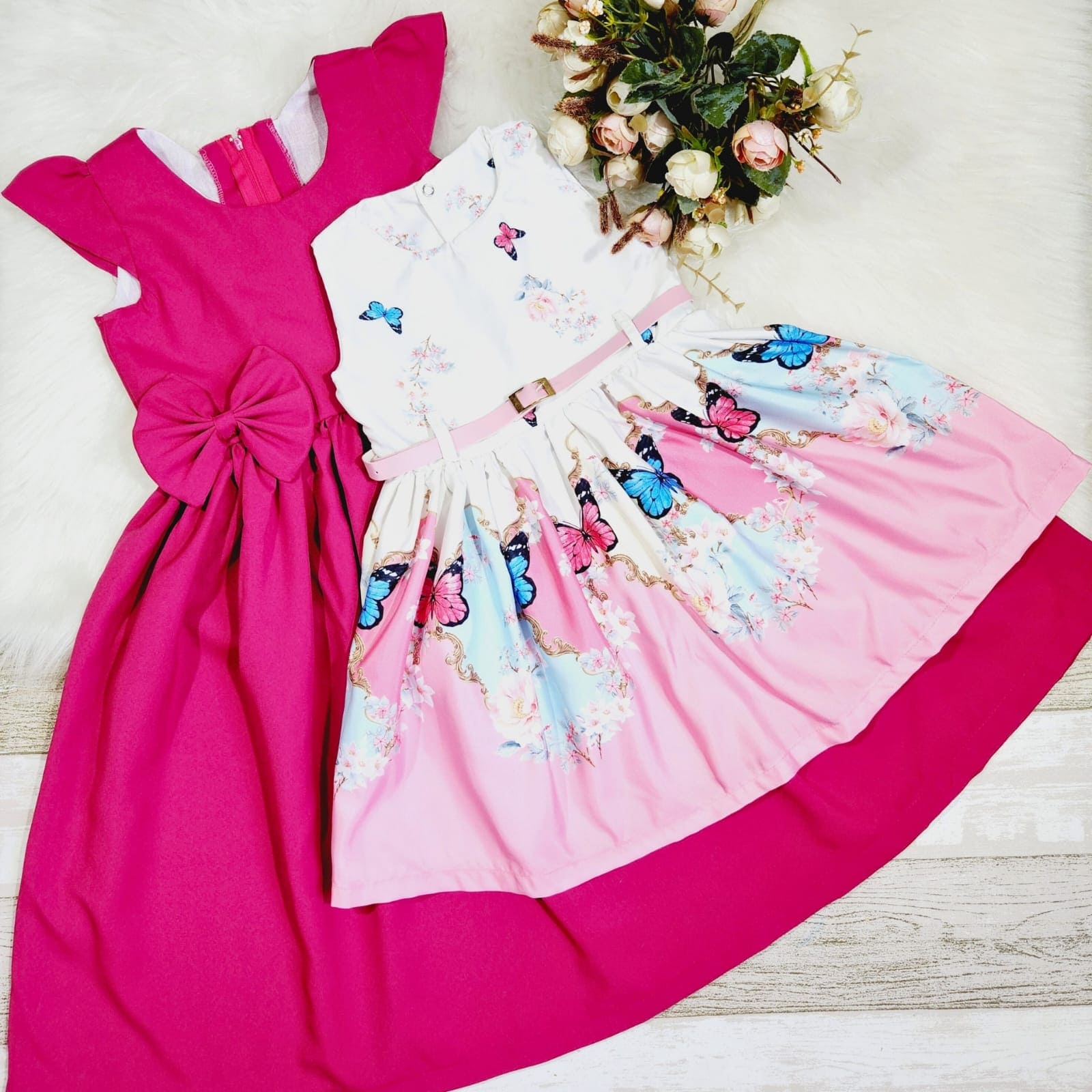 Roupas para meninas roupas de bebê menina saia laço conjunto de 2 peças  roupas de bebê meninas (rosa, 1-2 anos) : : Moda