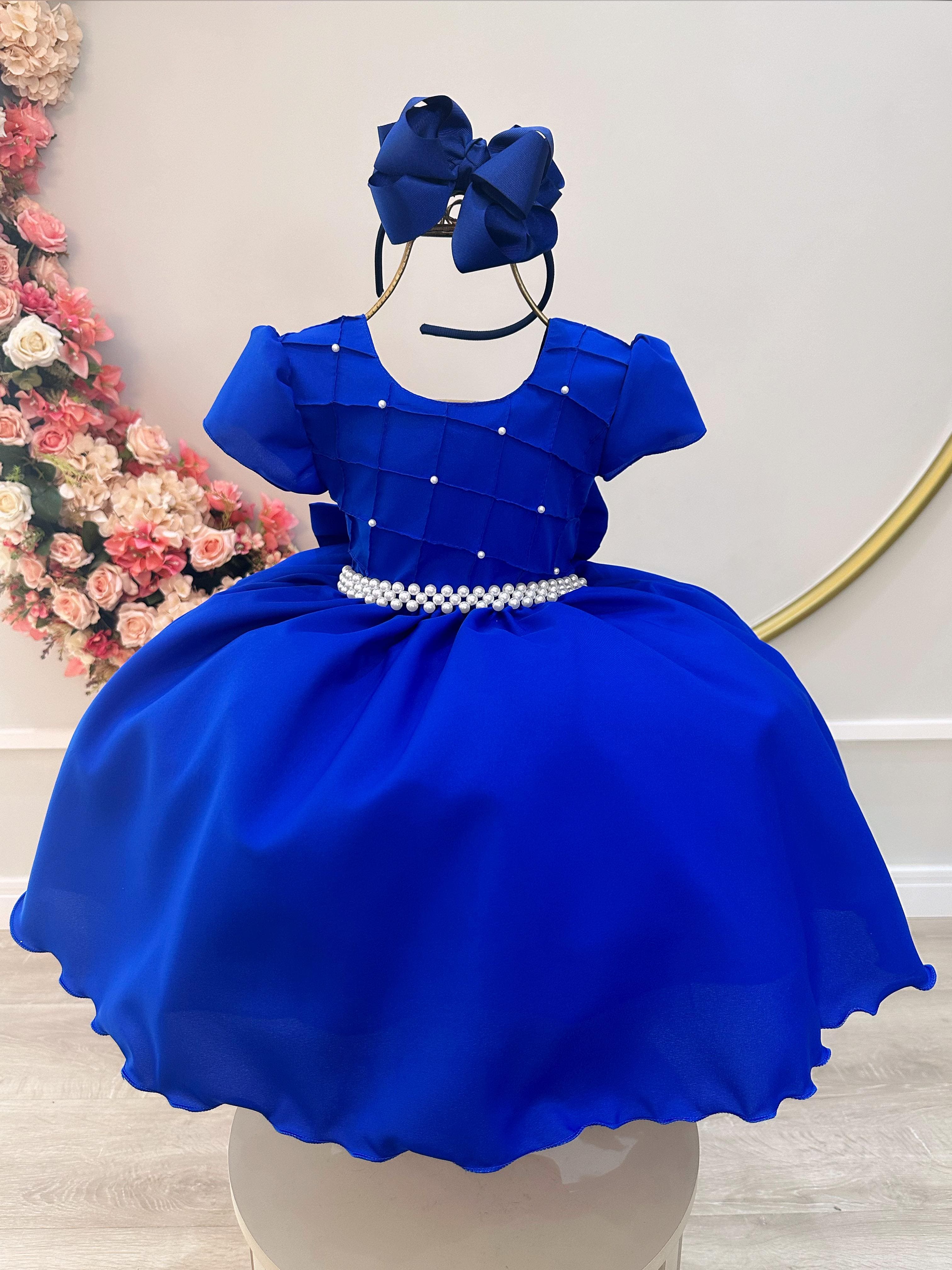 Vestido Festa Infantil Azul Royal