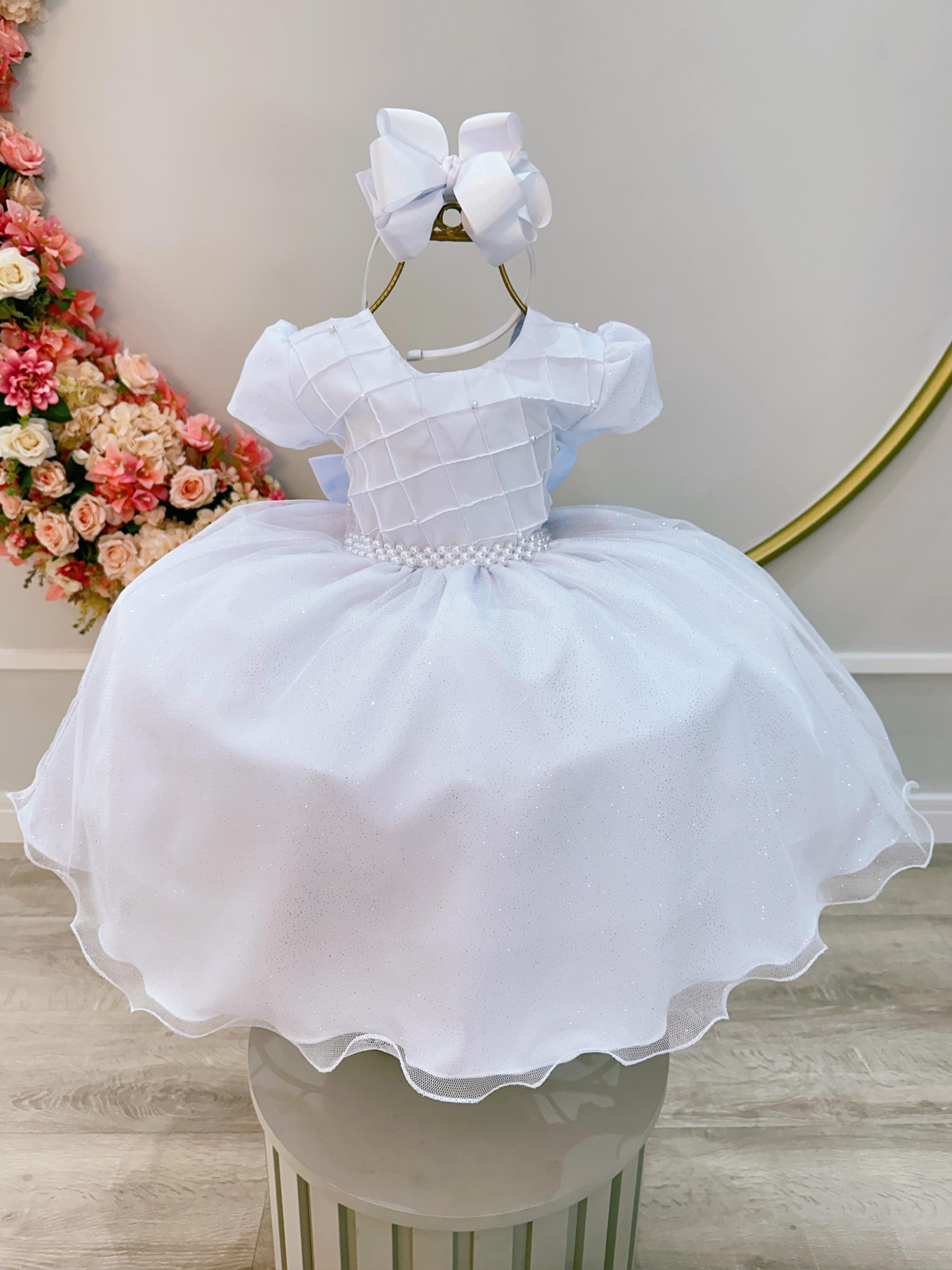 Vestido Festa Infantil Branco Dama Reveillon Ysa Kids