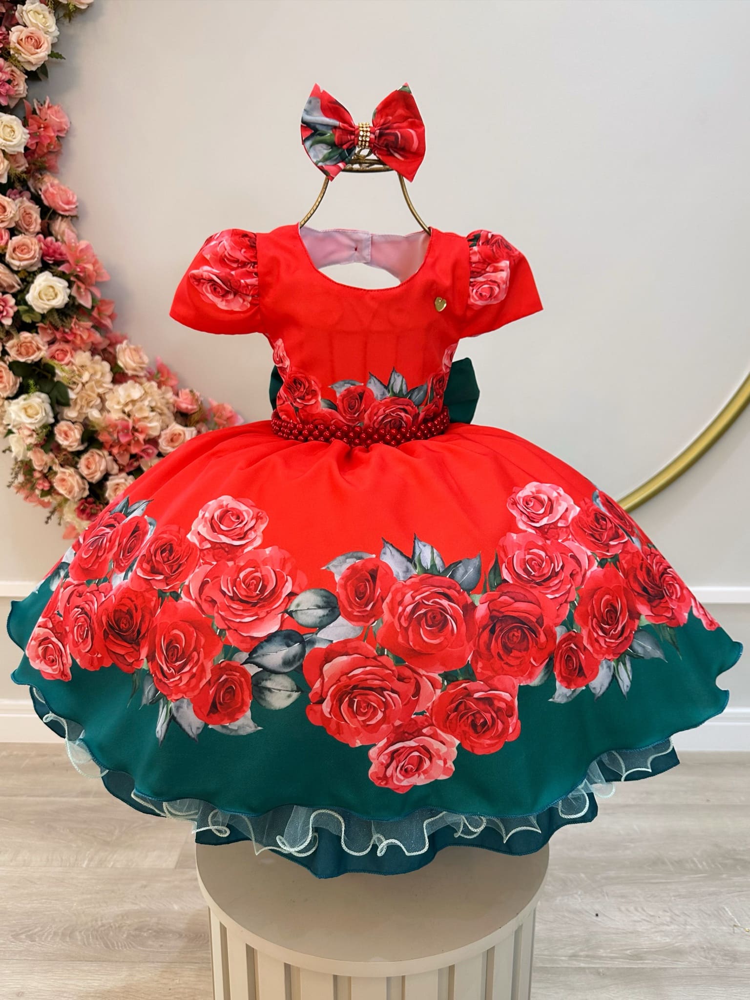 Vestido Festa Infantil Vermelho