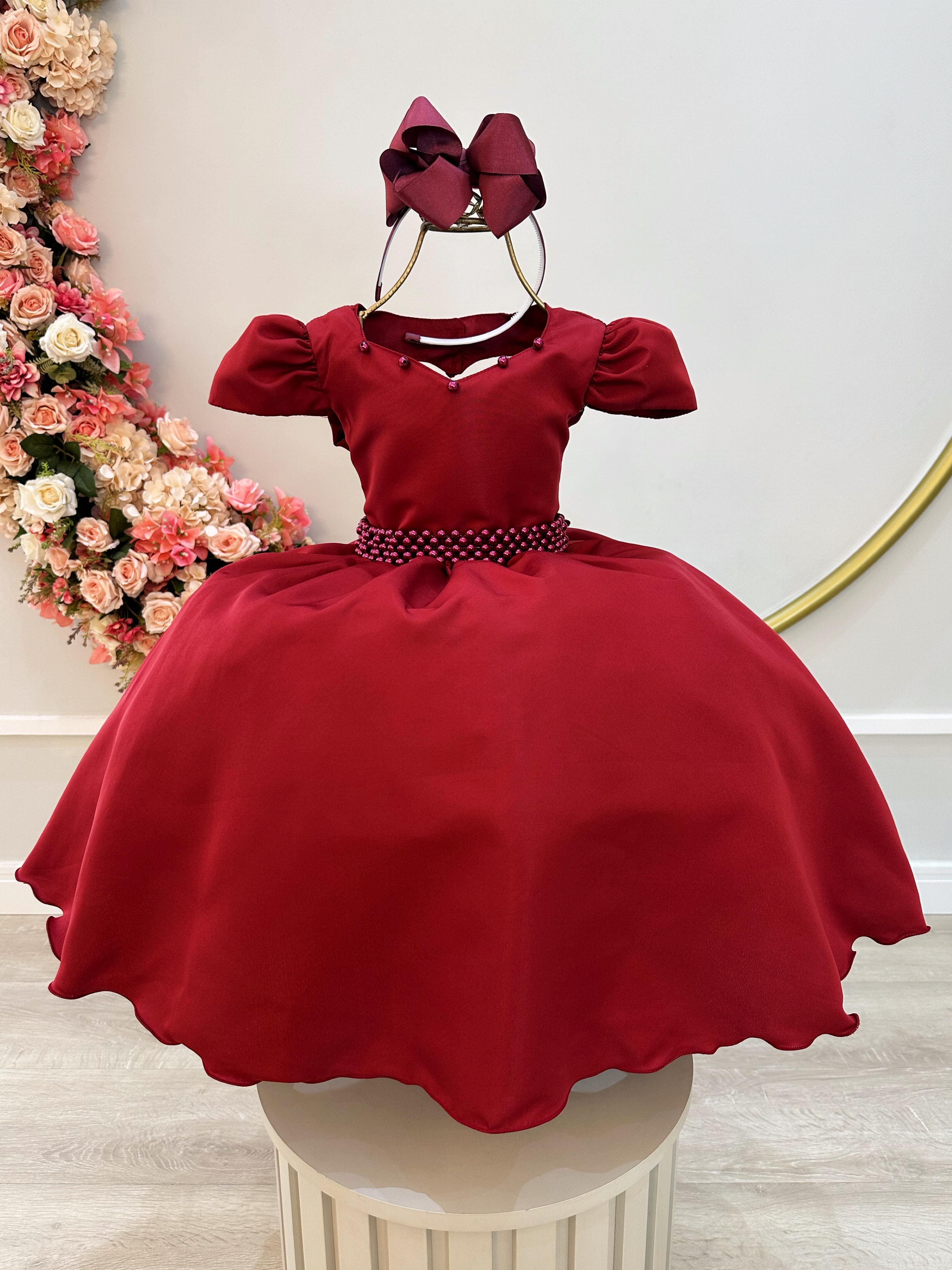 Vestido Infantil Marsala Coralçao