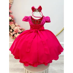 Vestido de Festa Infantil Rosa Chiclete Pink