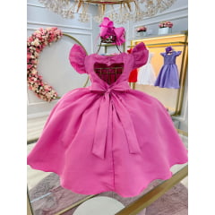 Vestido de Festa Infantil Rosa Coração