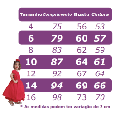 Vestido de Festa Infantil Vermelho Coração