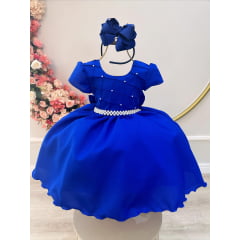 Vestido Festa Infantil Azul Royal