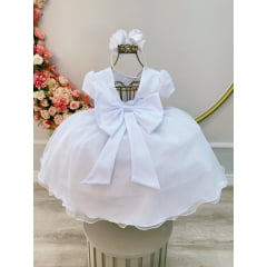 Vestido Festa Infantil Branco Dama Reveillon Ysa Kids