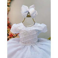 Vestido Festa Infantil Branco Dama Reveillon Ysa Kids