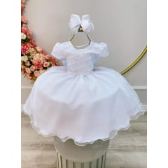 Vestido Festa Infantil Branco Dama Reveillon Ysa Kids