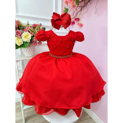 Vestido Festa Infantil Vermelho