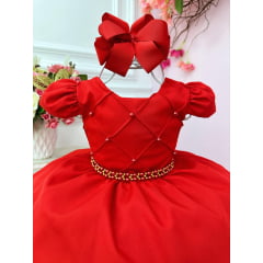 Vestido Festa Infantil Vermelho