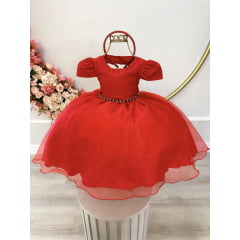 Vestido Infantil Festa vermelho