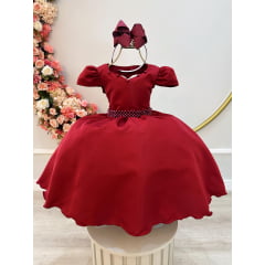 Vestido Infantil Marsala Coralçao