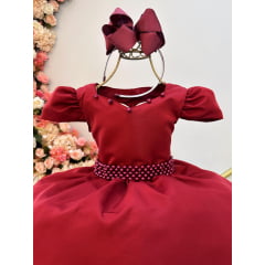 Vestido Infantil Marsala Coralçao