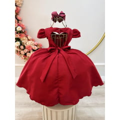 Vestido Infantil Marsala Coralçao