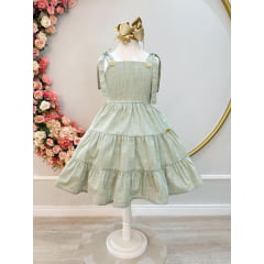 Vestido Infantil Verde Boho Princesa