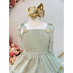 Vestido Infantil Verde Boho Princesa