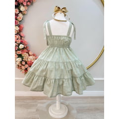 Vestido Infantil Verde Boho Princesa