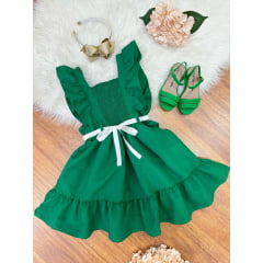 Vestido Infantil Verde Casual