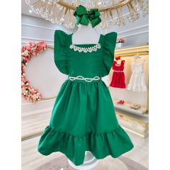 Vestido Infantil Verde Casual