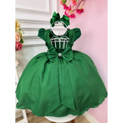 Vestido Infantil Verde Princesa