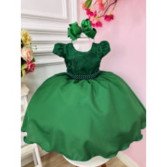 Vestido Infantil Verde Princesa