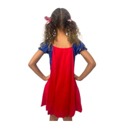 Vestido Menina Festa Fantasia Infantil Supergirl Com Tiara Festas