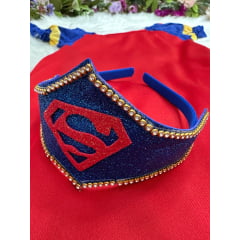 Vestido Menina Festa Fantasia Infantil Supergirl Com Tiara Festas