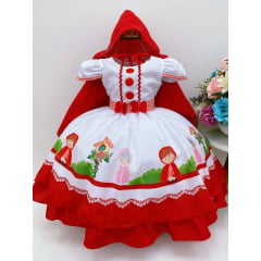 Vestido Infantil Compatível com Chapeuzinho Vermelho