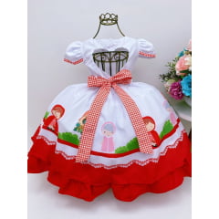 Vestido Infantil Compatível com Chapeuzinho Vermelho