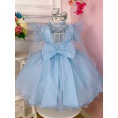 Vestido Festa Infantil Compatível com Princesa Frozen Luxo