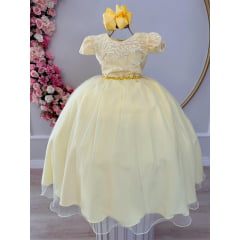 Vestido Infantil Longo Amarelo