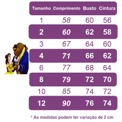 Fantasia Infantil da Bela e a Fera Acompanha a Tiara Luxo