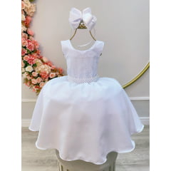 Vestido Branco Infantil Batismo Dama Formatura