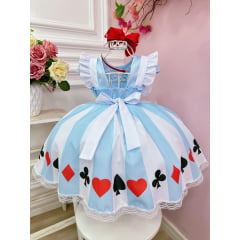 Vestido de Festa Infantil Compatível com Alice