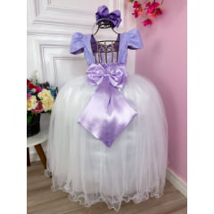 Vestido de Festa Infantil Lilas Longo