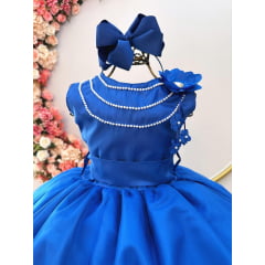 Vestido de Festa Infantil Longo Azul Royal