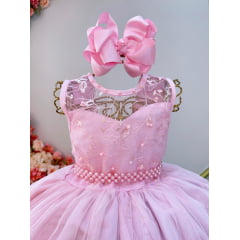 Vestido de Festa Infantil Longo Formatura Dama Rosa