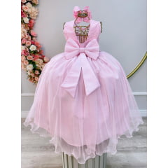 Vestido de Festa Infantil Longo Formatura Dama Rosa