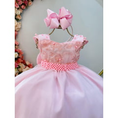 Vestido de Festa Infantil Longo Rosa