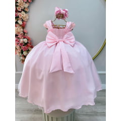 Vestido de Festa Infantil Longo Rosa