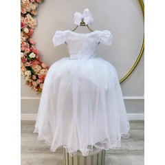 Vestido de Festa Infantil Luxo Branco Longo