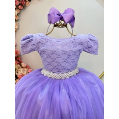 Vestido de Festa Infantil Luxo Lilas Longo