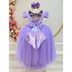 Vestido de Festa Infantil Luxo Lilas Longo