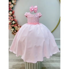 Vestido de Festa Infantil Luxo Rosa Longo