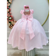 Vestido de Festa Infantil Luxo Rosa Longo