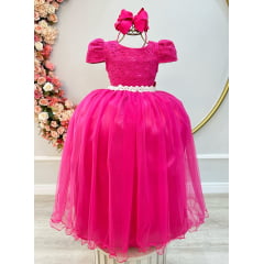 Vestido de Festa Infantil Pink Longo