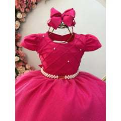 Vestido de Festa Infantil Pink Longo Luxo