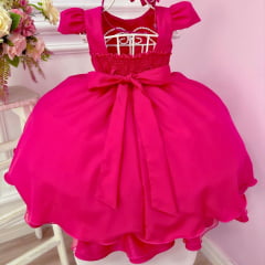 Vestido de Festa Infantil Rosa Chiclete Pink