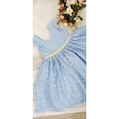Vestido de Festa Infantil Azul Luxo