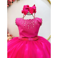 Vestido Festa Infantil Pink Luxo Longo